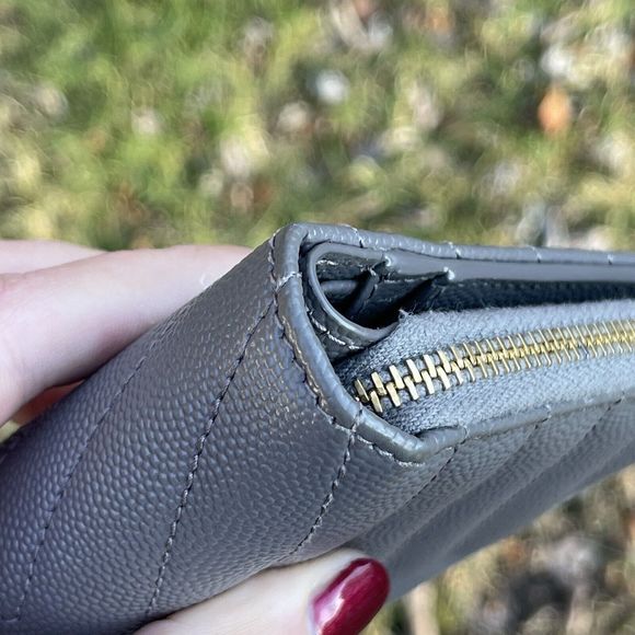 Saint Laurent YSL Cassandra Compact Wallet Grey Gold - Picture 5 of 14